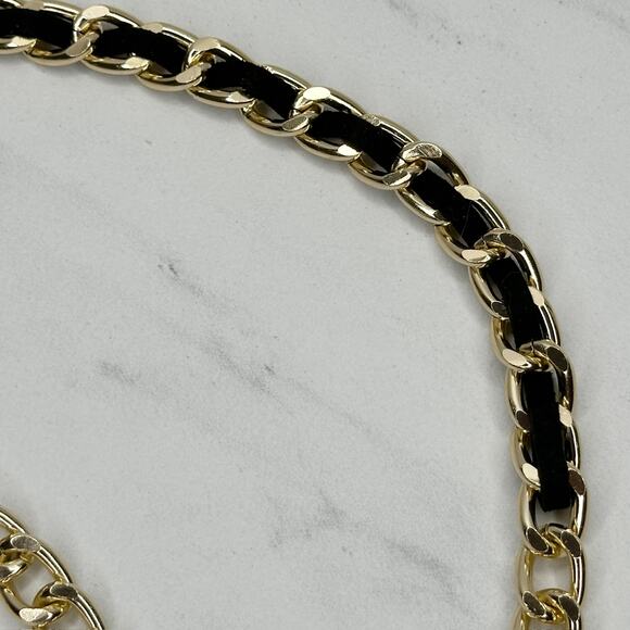 Black Woven Draped Chain Belt Coin Charm Y2K Statement Piece ✨ - Picture 11 of 13